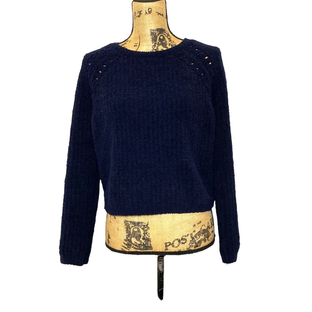 Navy Crew Neck Long Sleeve Top M